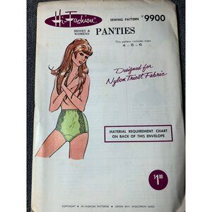 Hi Fashion Sew Misses Panties Sewing Pattern Size 4 5 6 9900 - uncut 1960s